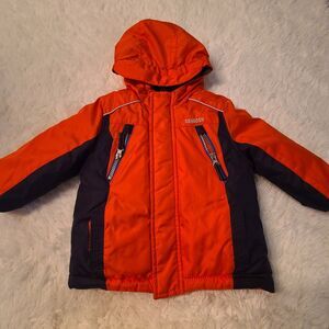 Osh kosh B'gosh Winter Coat Toddler Boys 18M Jacket Hood Blue Orange Puffer